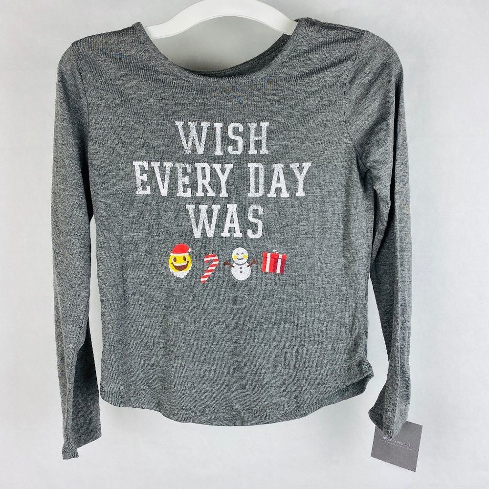 Grayson Social Girls Grey Holiday Tshirt